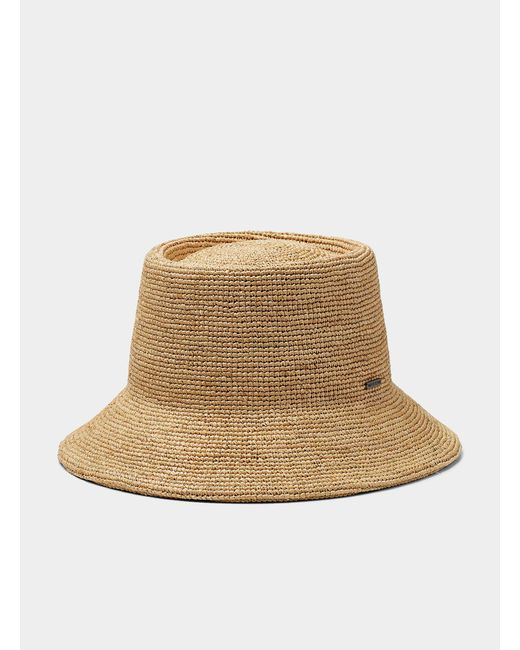 Brixton Natural Ellee Crochet Straw Bucket Hat