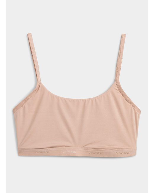 Calvin Klein Synthetic Form To Body Bralette Plus Size in Tan (Natural ...