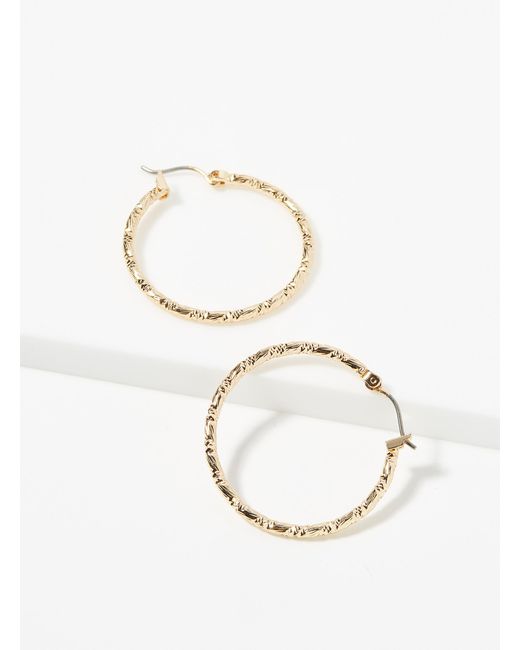 Simon's Metallic Engraved Hoops