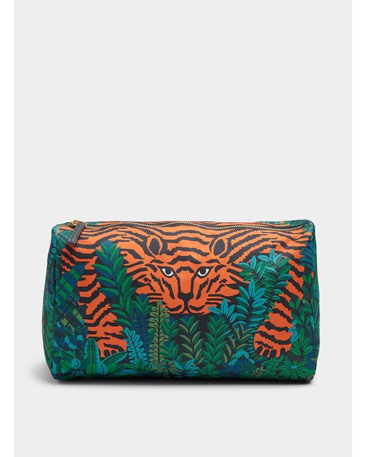 Inoui Edition Blue Tiger And Exotic Foliage Pouch
