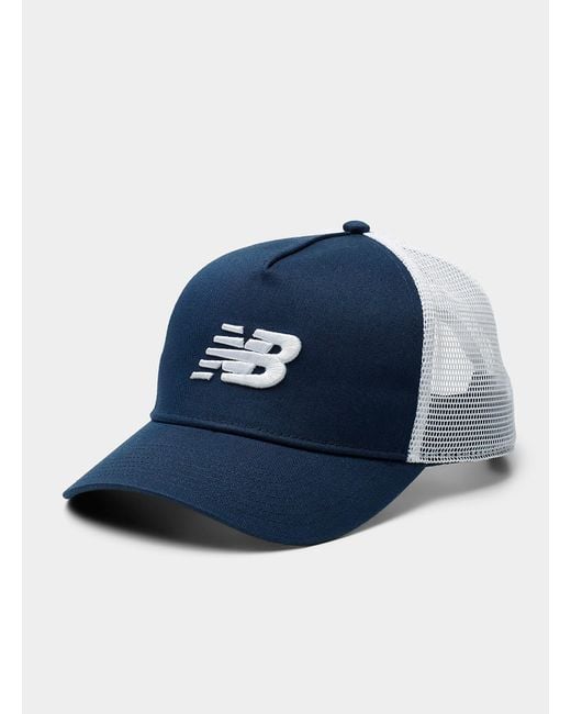 New Balance Blue Embroidered Logo Trucker Cap for men