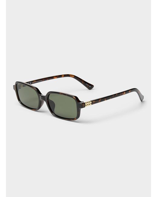 Simon's Gray Mimi Narrow Rectangular Sunglasses