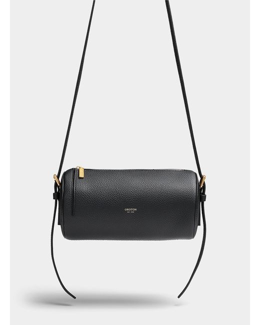 Oroton Margot Leather Cylinder Bag in Black Lyst