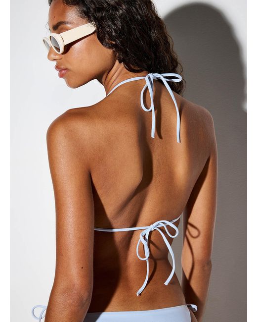 Simon's Blue Halter String Triangle Bra