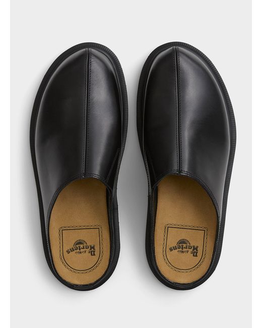 Dr. Martens Brown San Black Leather Mules Men for men
