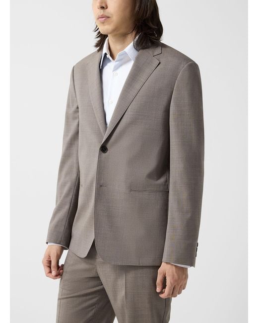Theory Gray Clinton Motion Wool Fabric Jacket for men