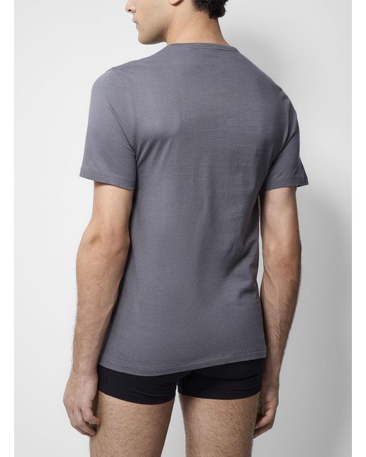 Boss Gray Embroidered Logo Stretch Undershirt for men