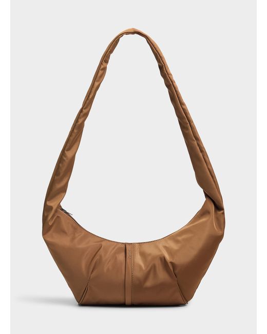 Hvisk White Rush Shiny Fabric Crescent Bag