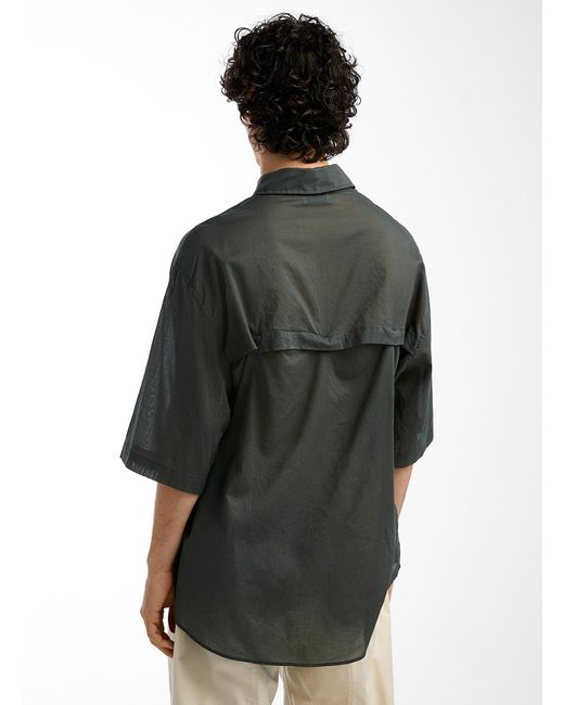 Lemaire Gray Layered Pockets Poplin Shirt for men