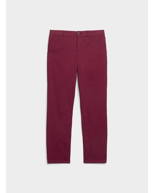 Le 31 Red Stretch Chinos London Fit for men