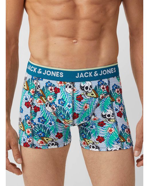 Jack & Jones Cotton Scull And Pizza Trunk in Patterned Blue (Blue) for Men  | Lyst