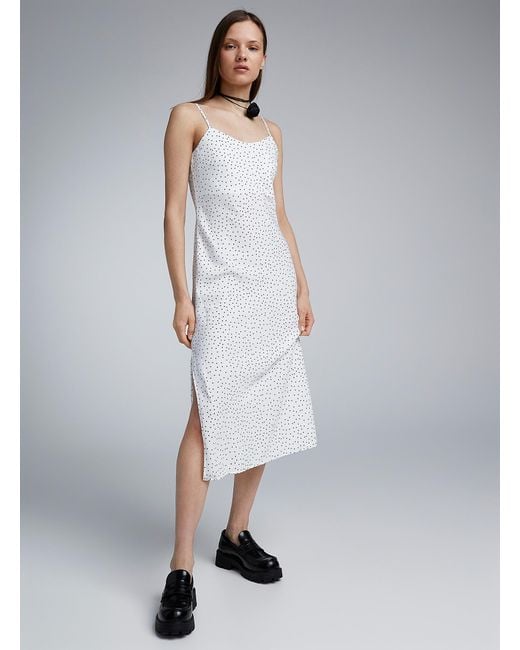 ONLY White Polka Dot Crepe Dress