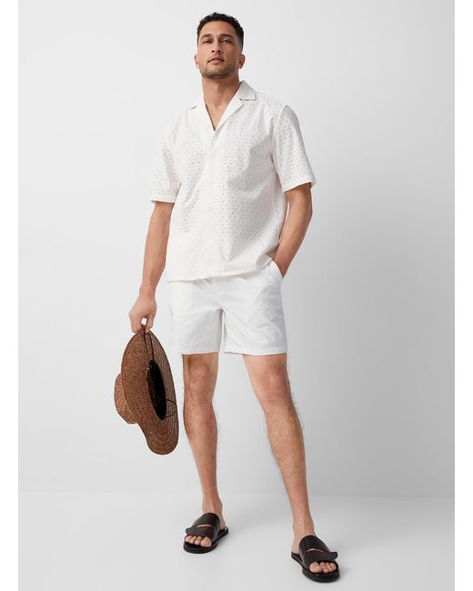 Le 31 White Matte Nylon Short for men
