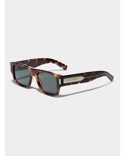 Saint Laurent Brown Square Frame Sunglasses for men