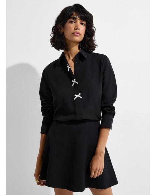 Icône Black Small Contrasting Bows Shirt