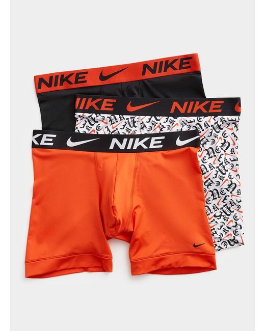 Nike Orange Essential Micro Patterned And Solid Boxer Brief 3 for men
