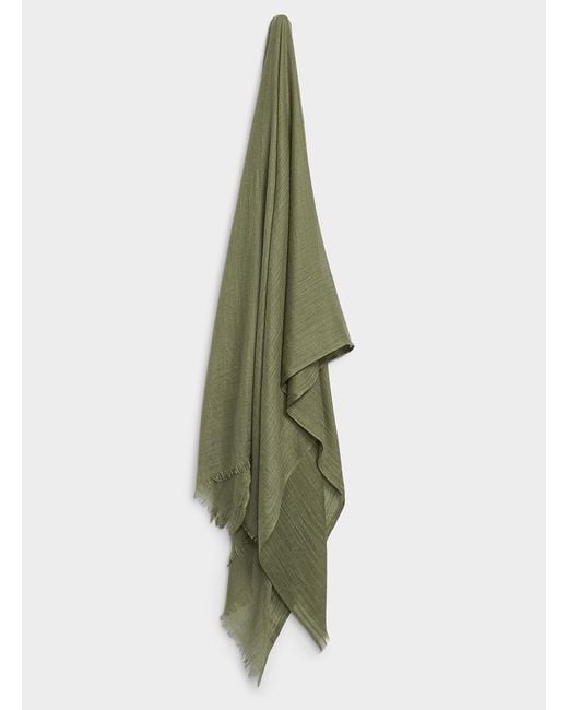 Simon's Green Lightweight Pleated Scarf
