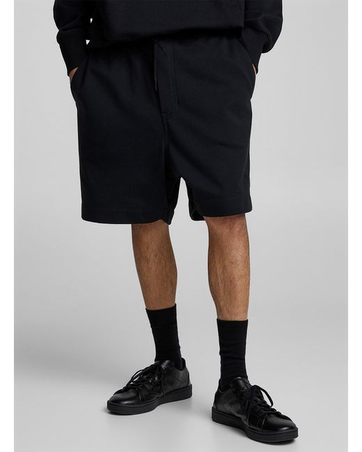 Y-3 Tone-on-tone Logo Jersey Bermuda Shorts (men, Black, Large) for men