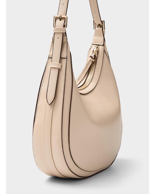 Simon's Natural Solid Rounded Hobo Bag