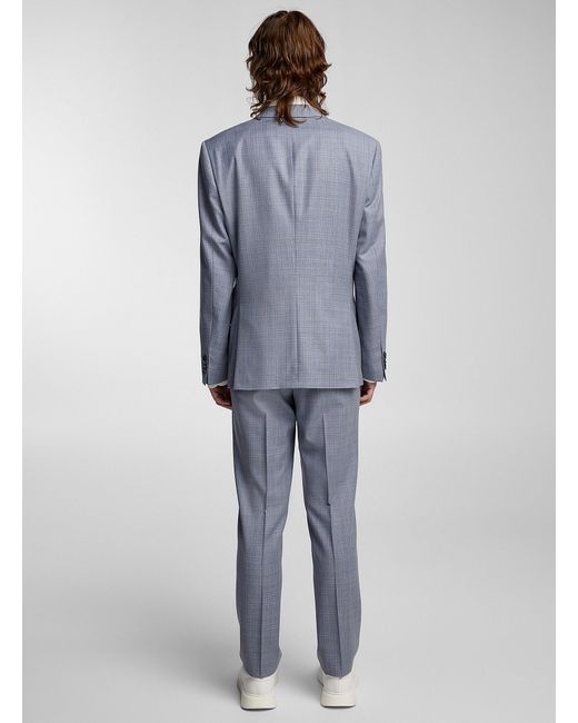 Boss Textured Checkers Light Blue Suit for men