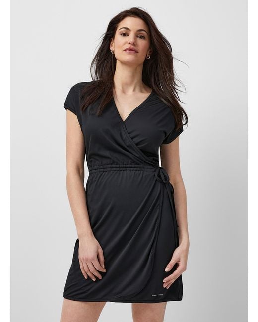 Columbia Black Chill River Silky Jersey Wrap Dress