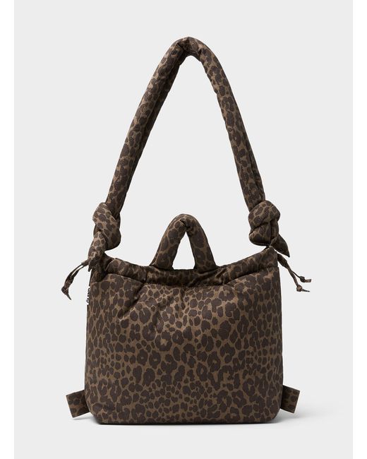 ölend Brown Ona Leopard Padded Tote Bag