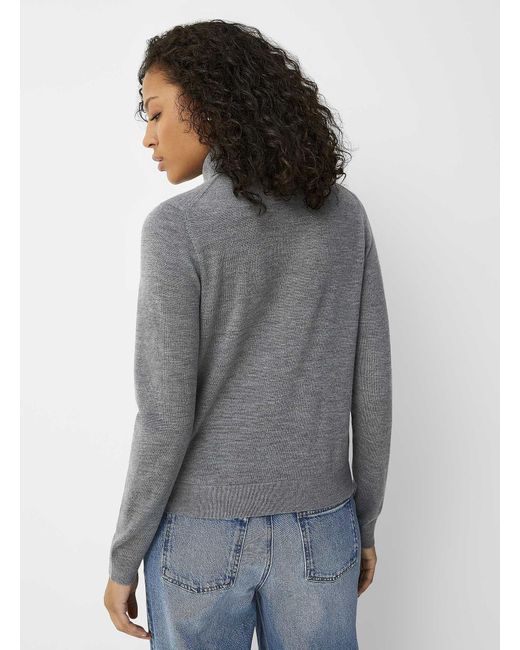 Contemporaine Gray Responsibly Sourced Merino Wool Turtleneck Sweater