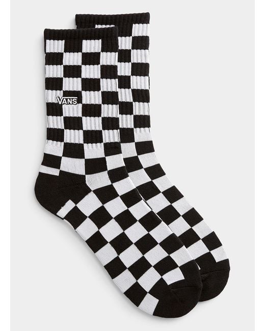 Vans Black Checkerboard Ribbed Socks for men