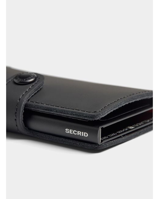 Secrid Black Matte Leather Mini Wallet for men
