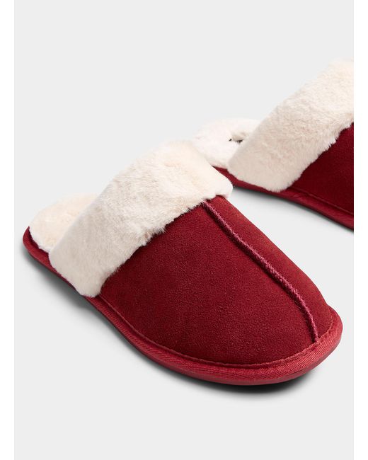 red suede mule