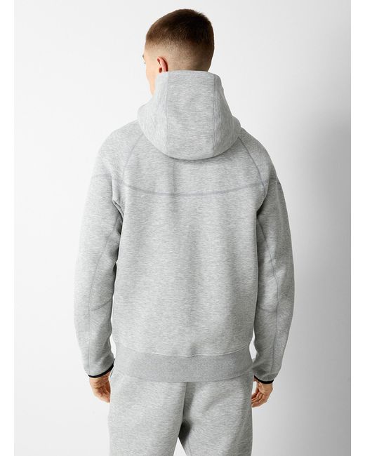 Nike Gray Tech Fleece Zipped Hoodie for men