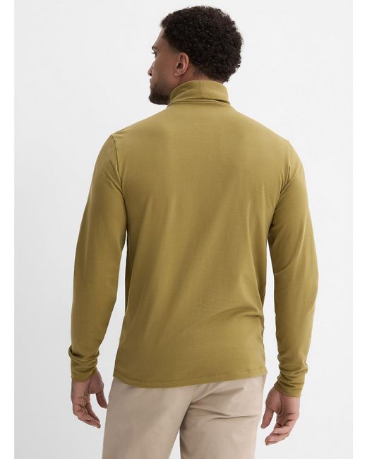 Le 31 Green Soft Jersey Turtleneck T for men