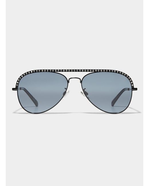 Privé Revaux Blue Flossy Aviator Sunglasses