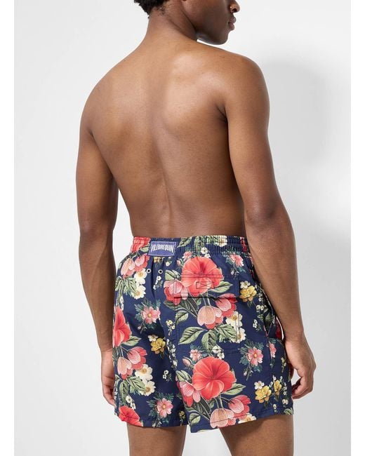 Vilebrequin Blue Woodland Flower And Strawberry Swim Trunk for men