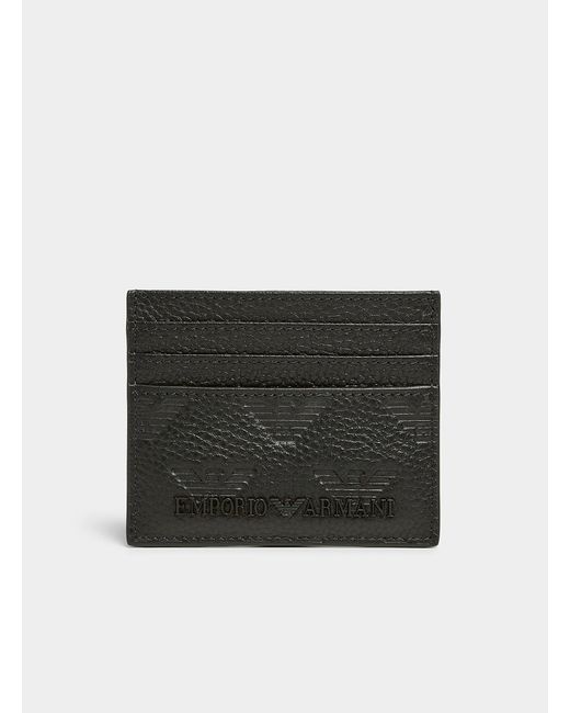 Emporio Armani Embossed Logos Card Case in Black for Men Lyst