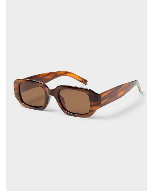 Simon's Brown Suzanne Polarized Rounded Rectangular Sunglasses
