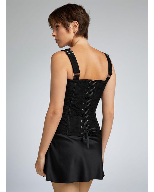 Tripp Nyc Black Lace And Hooks Corset