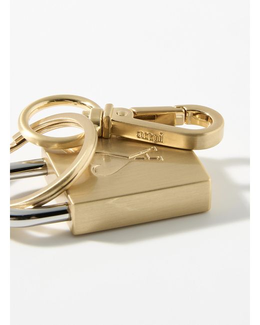 AMI White De Coeur Padlock Keychain for men
