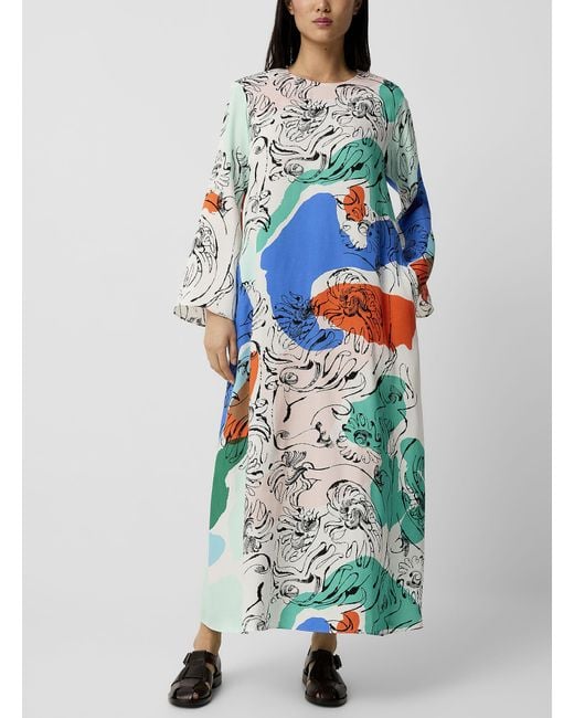 Marimekko White Fluidi Blombom Dress
