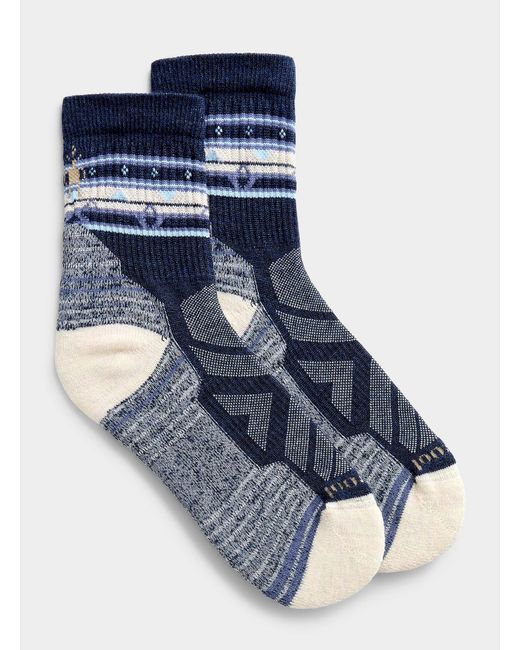 Smartwool Blue Zigzag Hiking Socks Mid