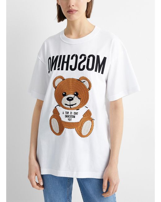 moschino teddy bear t shirt white