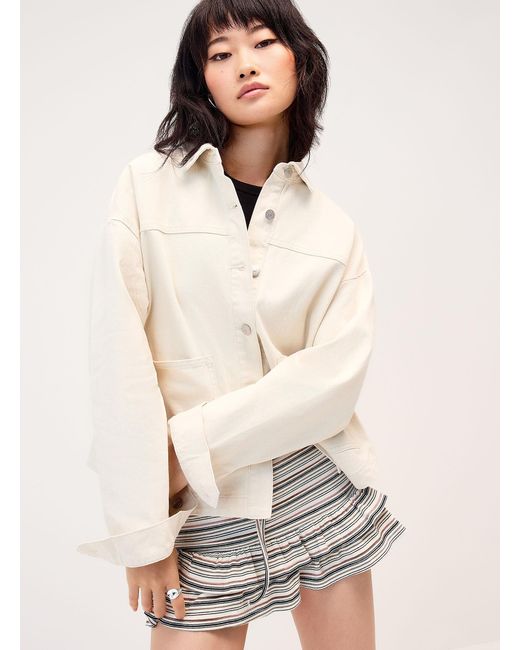 ONLY White Patch Pockets Jean Jacket