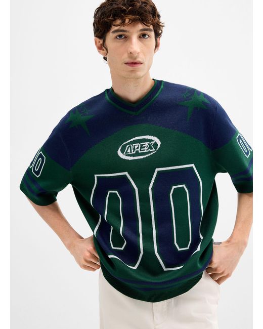 Djab Blue Athletic Jacquard Knit Jersey for men