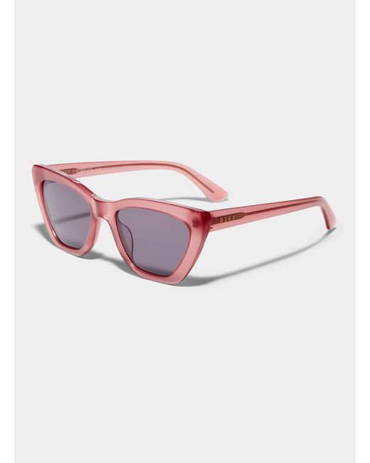 DIFF Pink Camila Rectangular Sunglasses