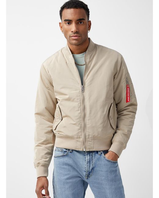 Point Zero Aviator Bomber Jacket in Natural for Men | Lyst