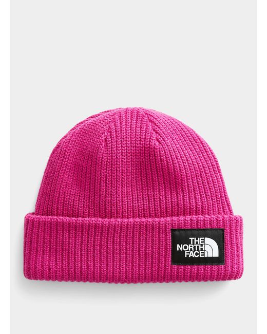 The North Face Ribbed Knit Heathered Tuque in Pink | Lyst