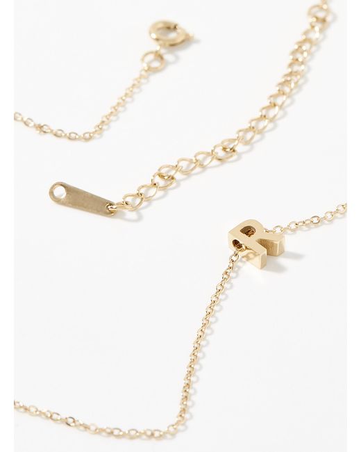 Simon's White Golden Letter Chain