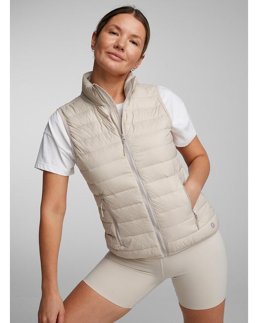 I.FIV5 Gray Recycled Nylon Packable Sleeveless Puffer Vest