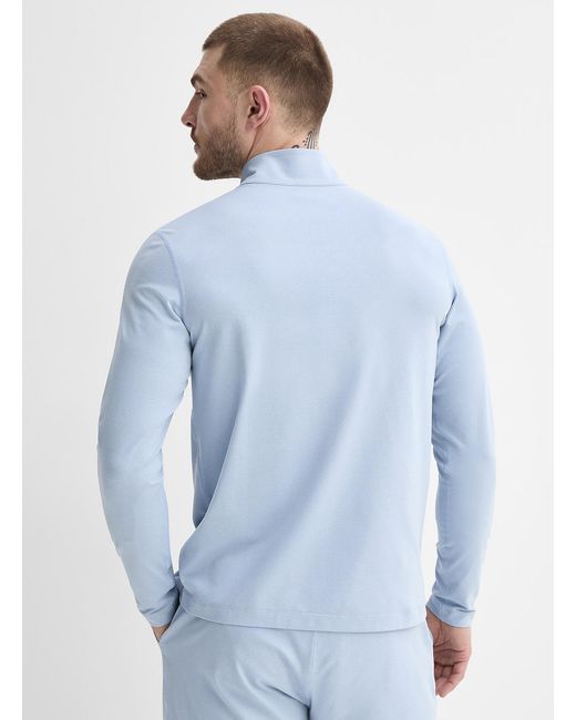 I.FIV5 Blue Zipped Mock for men