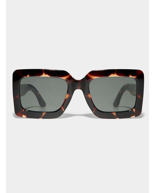 Komono Black Lana Square Sunglasses